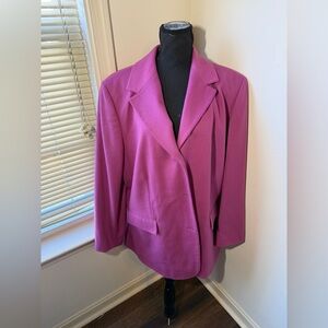 August Max Woman 100% Pure Wool Blazer - Cranberry/Wine Color Size 16?
